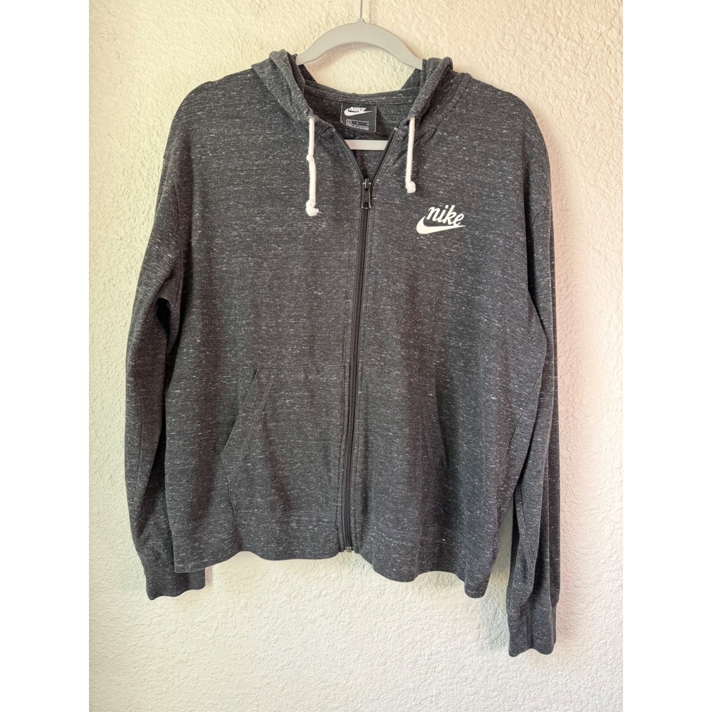 Nike Sportswear Full Zip‎ Hoodie Charcoal Heather Gray Men's Size L